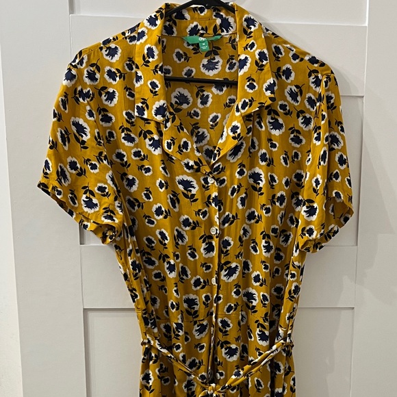 DIP size 14 long dress. Mustard and navy. - Picture 1 of 6
